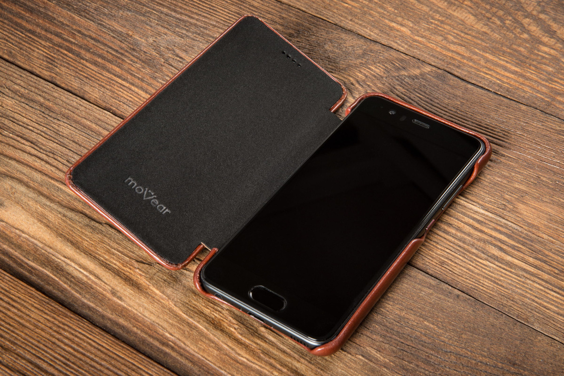 moVear flipSide S+ Skórzane Etui do Huawei P10 | Skóra Vintage | Brązowy