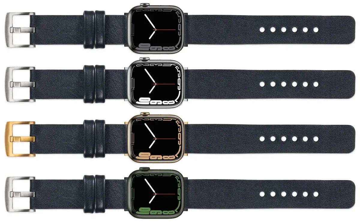 moVear Prestige S1 Skórzany pasek 20mm do Apple Watch 10 / 9 / 8 / 7 / 6 / 5 / 4 / SE (46/45/44mm) & Ultra (49mm) | Czarny [adapter i klamra do wyboru]