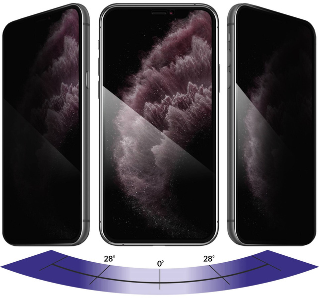 2 szt. | moVear GLASS mSHIELD 2.5D MAX privacy do Apple iPhone 11 Pro Max / Xs MAX (6.5") (Prywatyzujące, kompatybilne z etui)