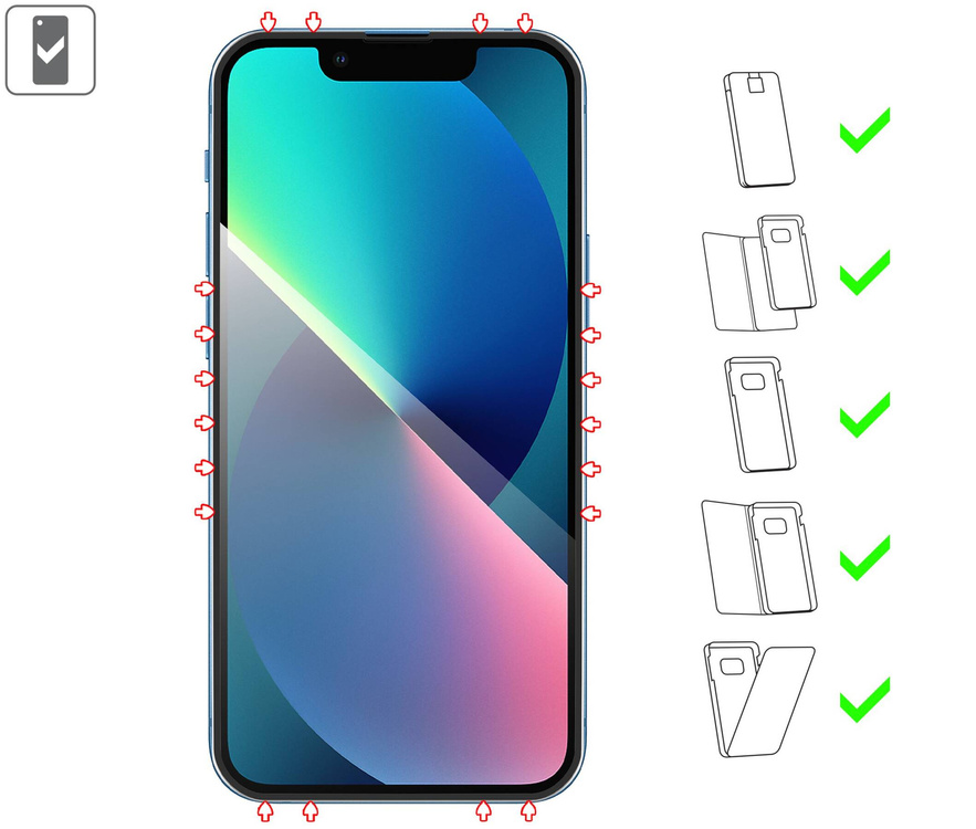 moVear GLASS mSHIELD 3D PRO-E do Apple iPhone 13 Mini (5.4") (kompatybilne z etui)