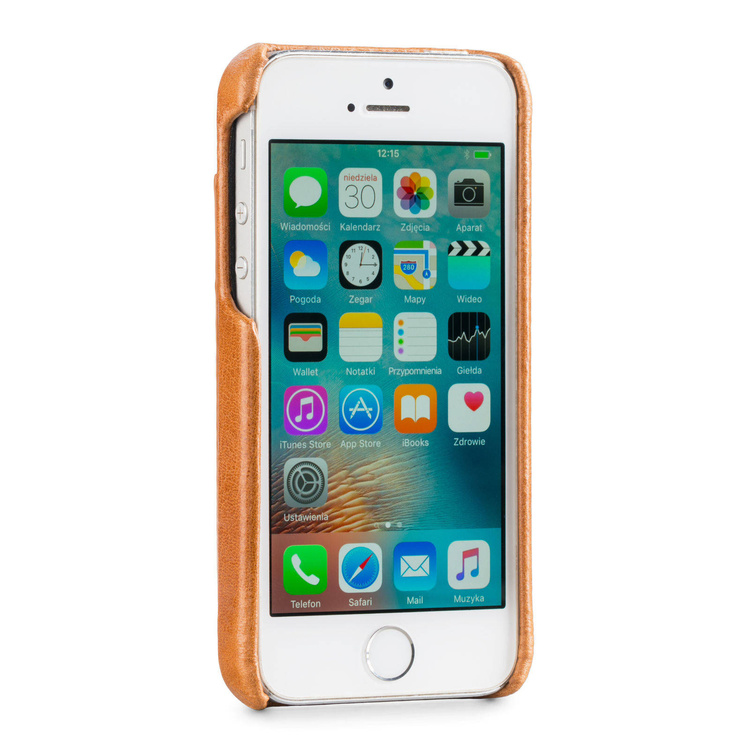 moVear backCover S+ Skórzane Etui Plecki do Apple iPhone SE / 5s / 5 | Skóra Vintage | Jasnobrązowy
