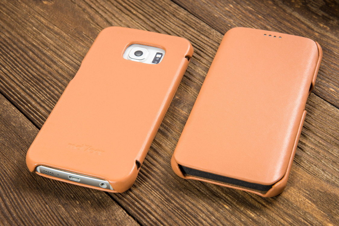 moVear flipSide S skórzane etui do Samsung Galaxy S6 edge (0) | Skóra naturalna gładka (Cappuccino)
