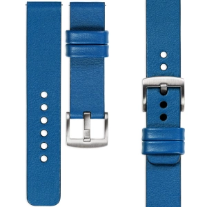 moVear Prestige S1 Skórzany pasek 18mm do Garmin Vivoactive 4S, Venu 3S/2S, Vívomove 3S | Niebieski [rozmiary XS-XXL i klamra do wyboru]