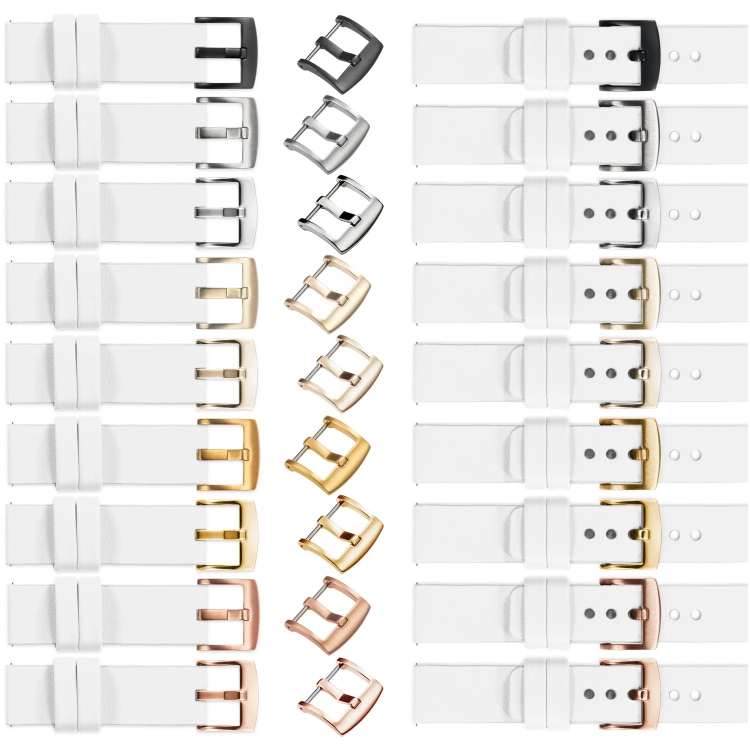 moVear Prestige S1 Skórzany pasek 20mm do Amzfit GTS / Bip / Zeep | Biały [rozmiary XS-XXL i klamra do wyboru]