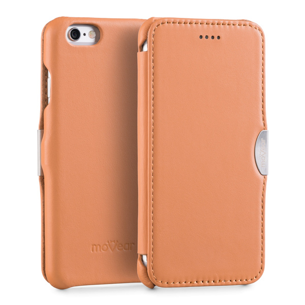 moVear flipSide C skórzane etui do Apple iPhone 6 / 6s (4.7") | Skóra naturalna gładka (Cappuccino)