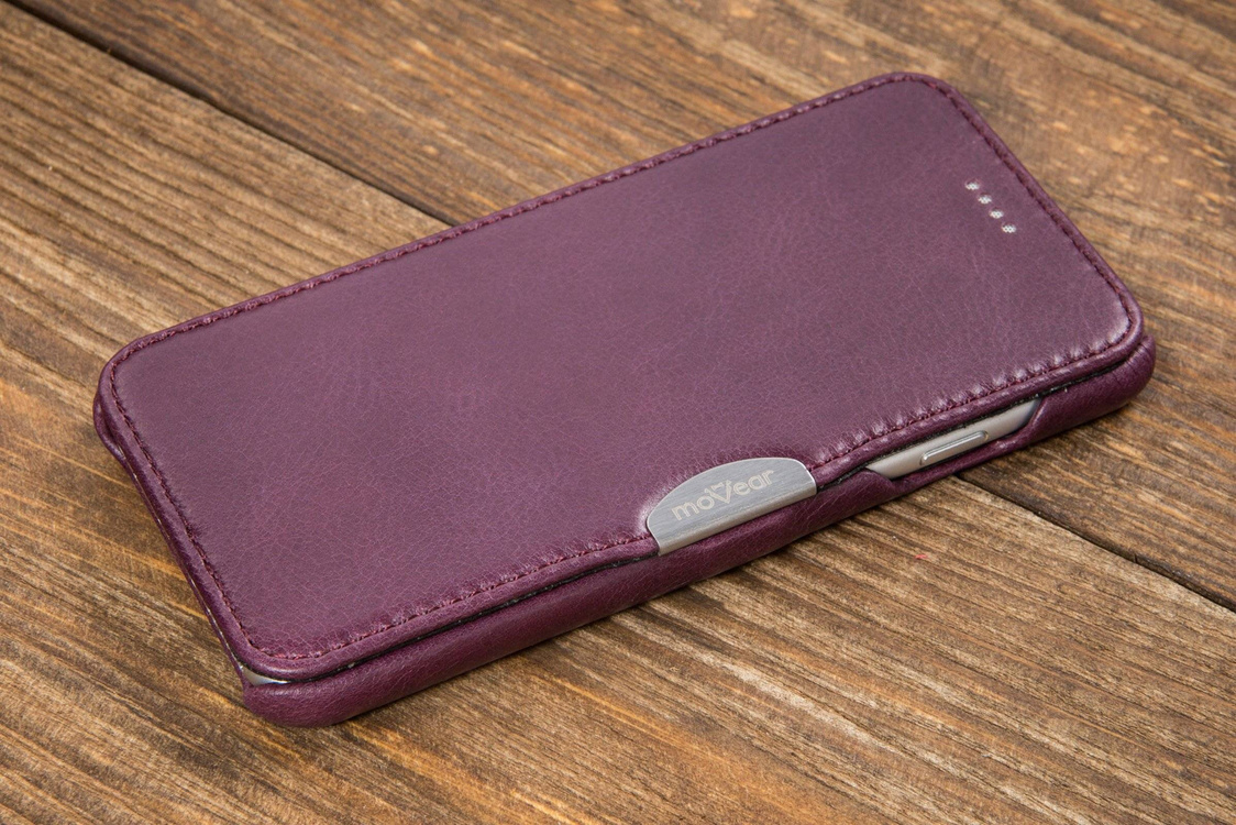 moVear flipSide C+ Skórzane Etui do Apple iPhone 6 / 6s | Skóra Vintage | Fioletowy