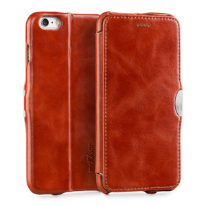 moVear flipSide C skórzane etui do Apple iPhone 6 Plus / 6s Plus (5.5") | Skóra naturalna vintage (Brązowa)