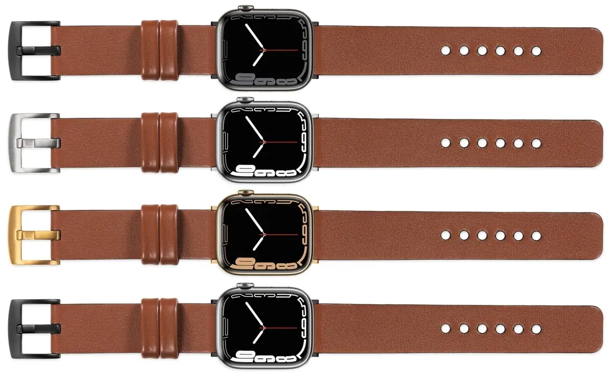 moVear Prestige S1 Skórzany pasek 22mm do Apple Watch 10 / 9 / 8 / 7 / 6 / 5 / 4 / SE (42/41/40mm) | Brązowy [adapter i klamra do wyboru]