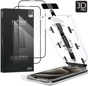 2 szt. | moVear mBOX GLASS mSHIELD 3D PRO do Apple iPhone 15 Pro (6.1") (łatwy montaż)