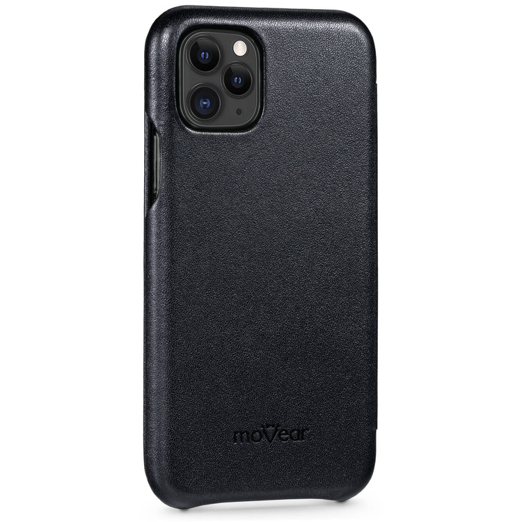 moVear flipSide S skórzane etui do Apple iPhone 11 Pro (5.8") | Skóra naturalna gładka (Czarna)