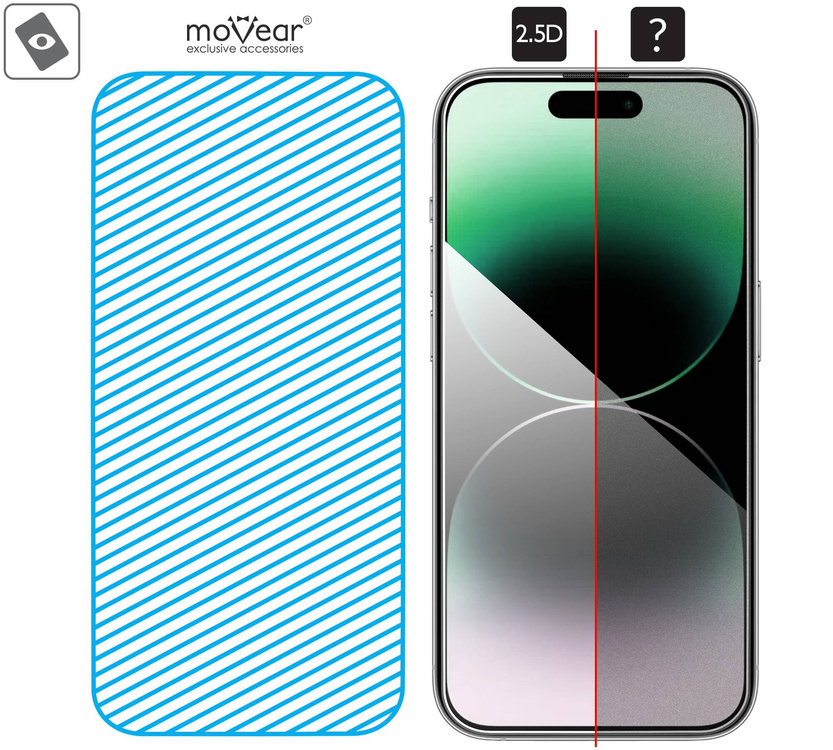 2 szt. | moVear mBOX GLASS mSHIELD 2.5D do Apple iPhone 14 Pro (6.1") (łatwy montaż)