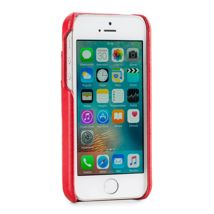 moVear backCover S+ Skórzane Etui Plecki do Apple iPhone SE / 5s / 5 | Skóra Gładka | Czerwony