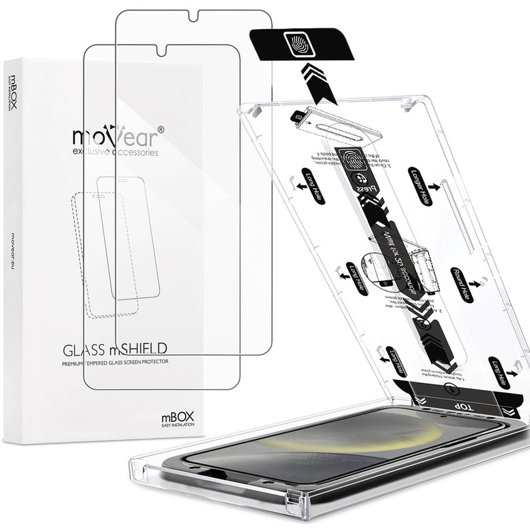 2 szt. | moVear mBOX GLASS mSHIELD 2.5D do Samsung Galaxy S25 / S24 (6.2") (łatwy montaż)
