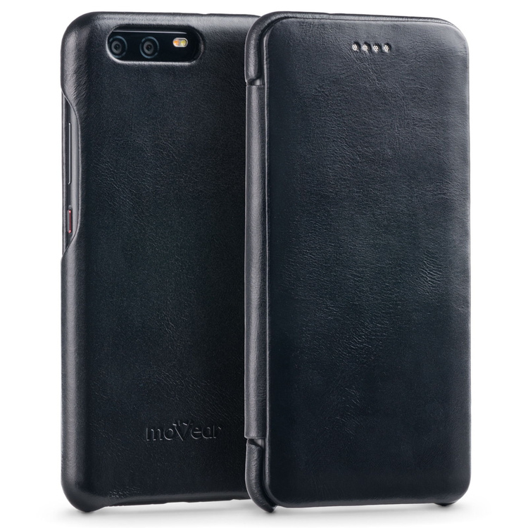 moVear flipSide S Skórzane Etui do Huawei P10 | Skóra Vintage | Czarny