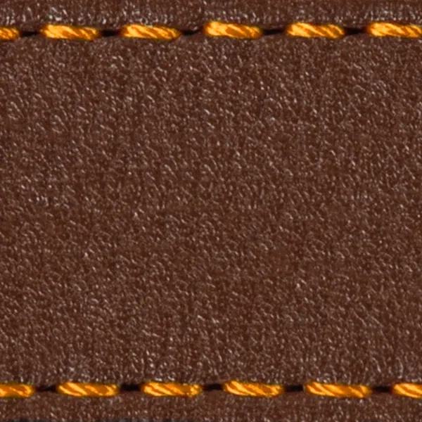 Podkładka W1 do paska 26mm | Ciemnobrązowy / Pomarańczowa nić