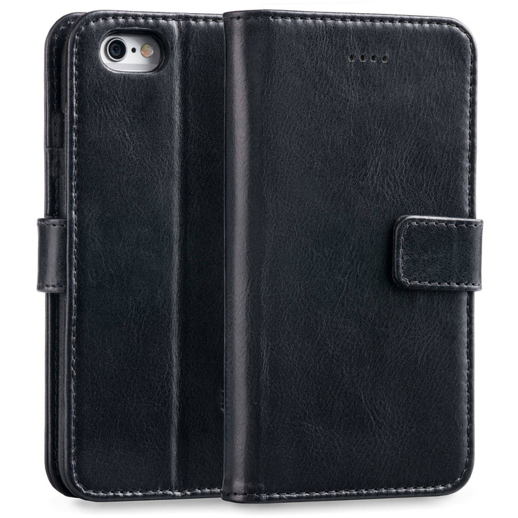 moVear multiCover W Skórzane Etui 3w1 do Apple iPhone 6 / 6s | Portfel, Wallet | Skóra Vintage | Czarny