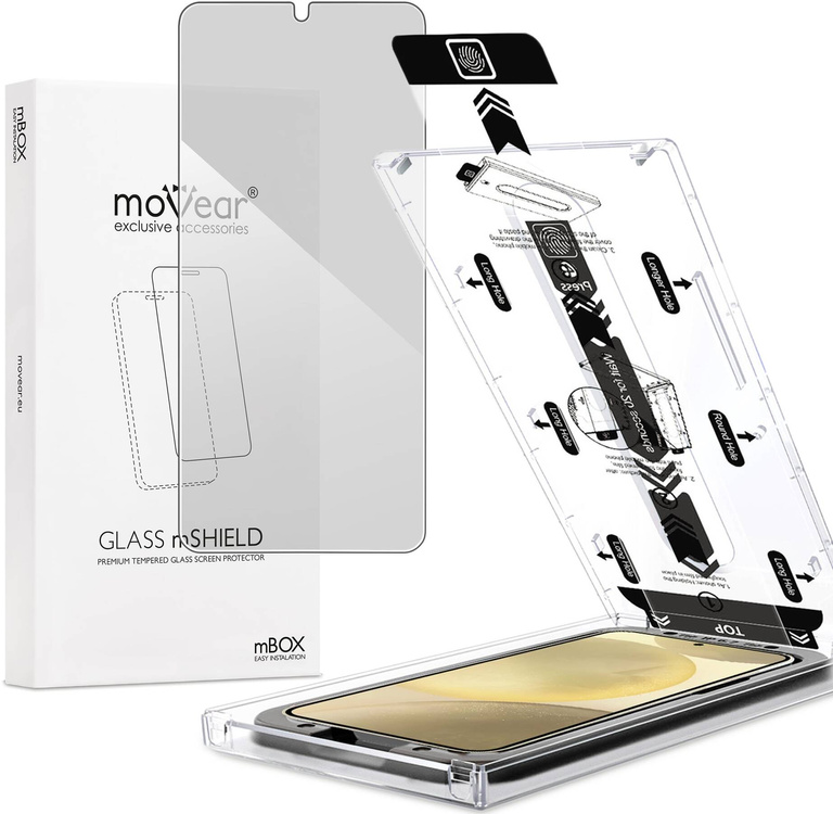 moVear mBOX GLASS mSHIELD 2.5D privacy do Samsung Galaxy S25+ / S24+ (Plus) (6.7") (Anty spy, z Aplikatorem)