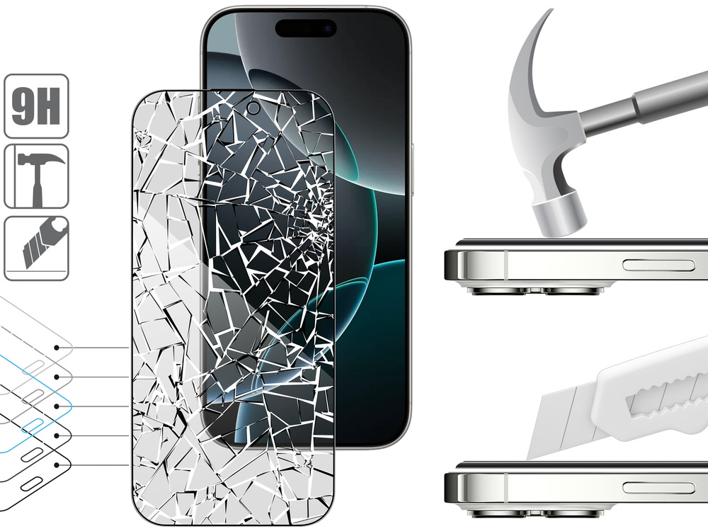 moVear mBOX GLASS mSHIELD 2.5D MAX privacy do Apple iPhone 17 Pro Max / 16 Pro Max (6.9") (Anty spy, z Aplikatorem)
