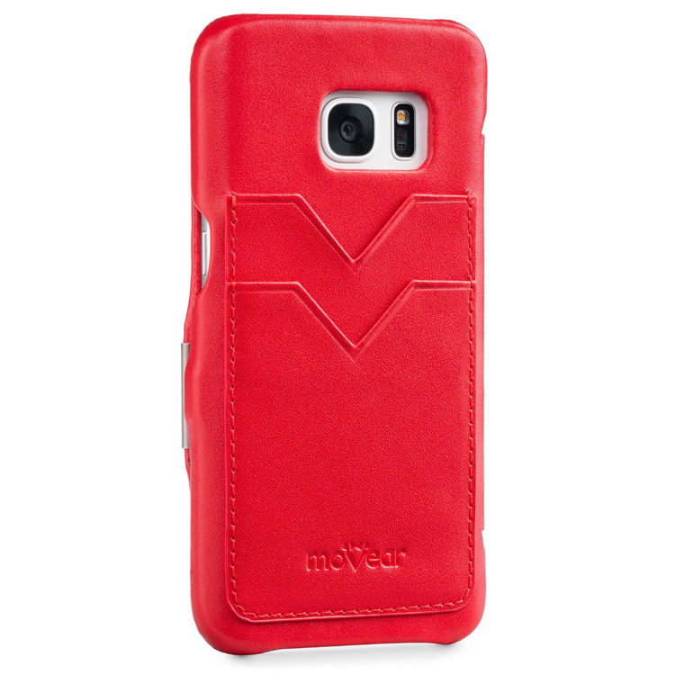 moVear flipSide C+ Skórzane Etui do Samsung Galaxy S7 | Skóra Gładka | Czerwony