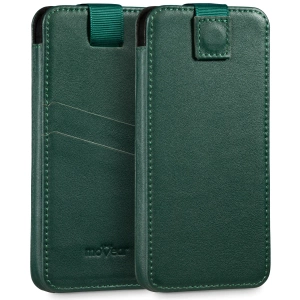 moVear pocketCase C+ skórzana wsuwka do Apple iPhone 17/16/15/14, 13/12/11 Pro, Xs/X | Skóra naturalna nappa (Zielona butelkowa)