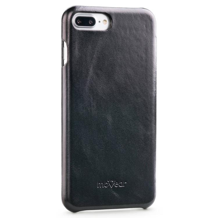 moVear flipSide S skórzane etui do Apple iPhone 8 Plus / 7 Plus (5.5") | Skóra naturalna gładka (Czarna)
