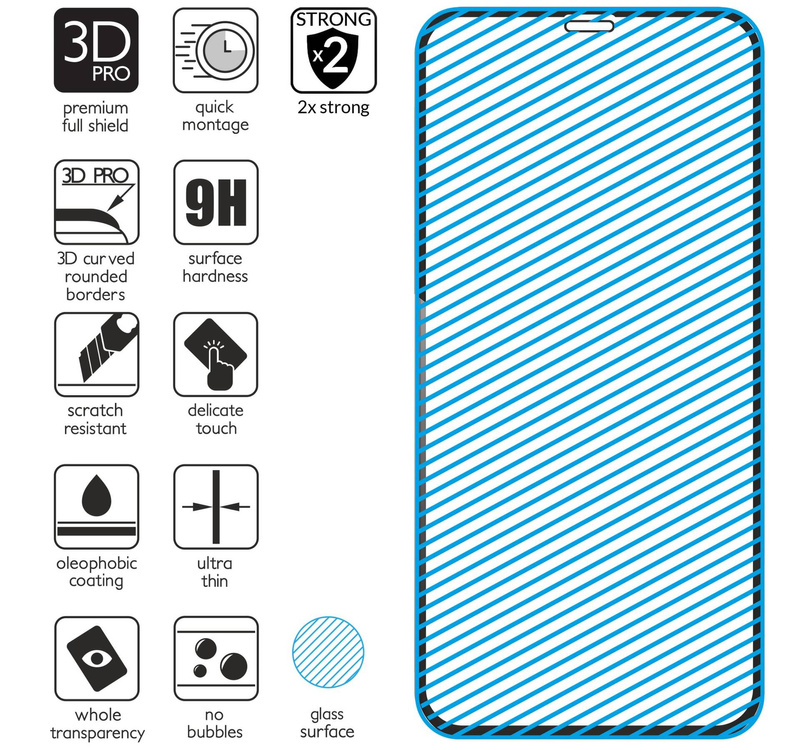 2 szt. | moVear GLASS mSHIELD 3D PRO do Apple iPhone 11 Pro Max / Xs MAX (6.5") (na cały ekran)
