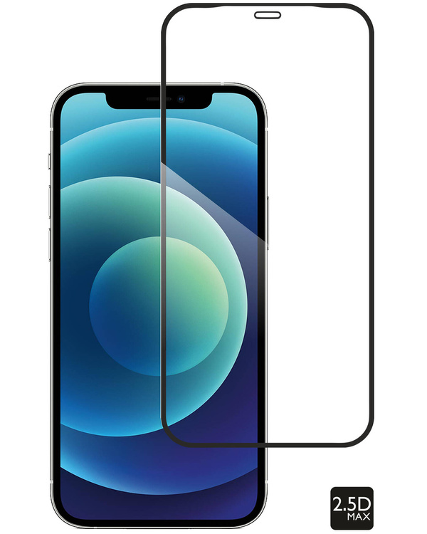 moVear GLASS mSHIELD 2.5D MAX do Apple iPhone 12 Pro / 12 (6.1") (kompatybilne z etui)