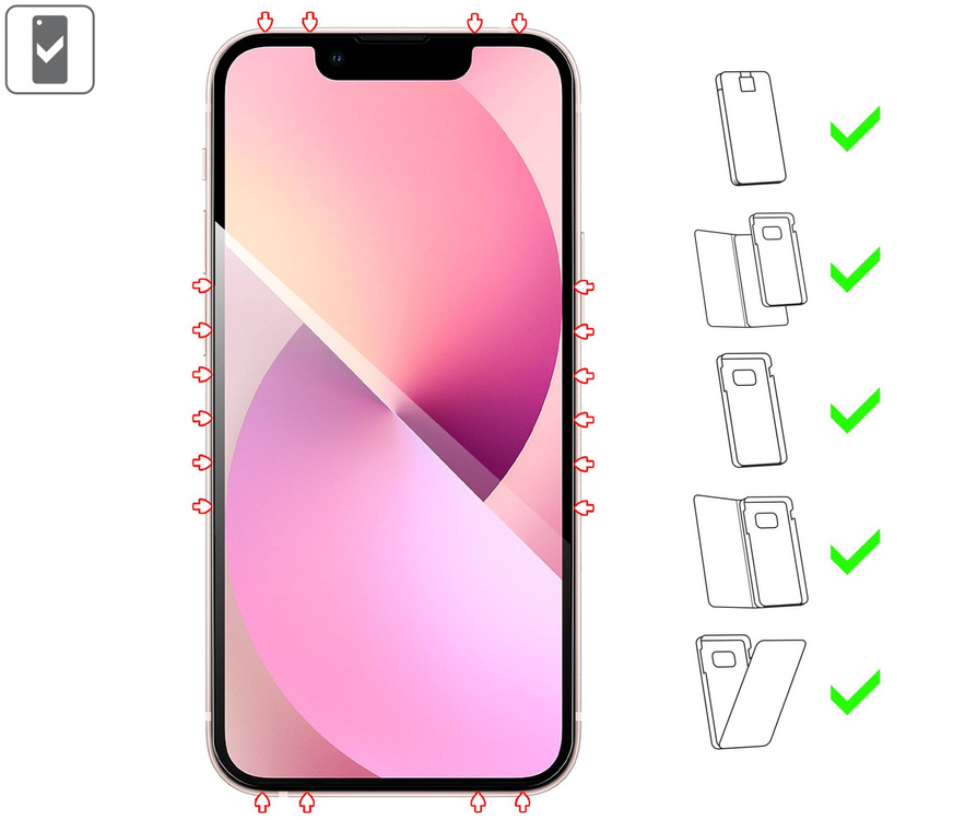 moVear GLASS mSHIELD 2.5D MAX do Apple iPhone 13 Mini (5.4") (kompatybilne z etui)