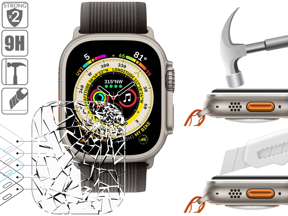 moVear GLASS mSHIELD 2.5D MATT do Apple Watch Ultra (49mm) (1.92") (Antyrefleksyjne, kompatybilne z etui)