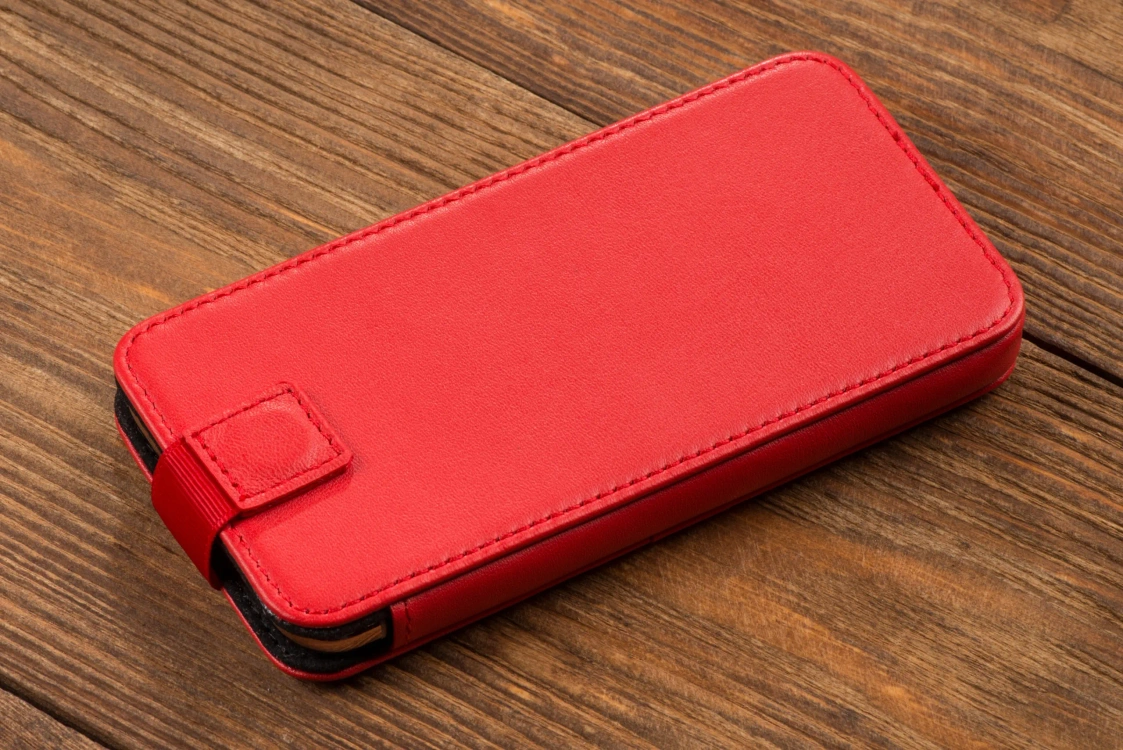 moVear pocketCase C+ skórzana wsuwka do Samsung rozmiar L (ok 160 x 79 x 8mm) | Skóra naturalna nappa (Czerwona)