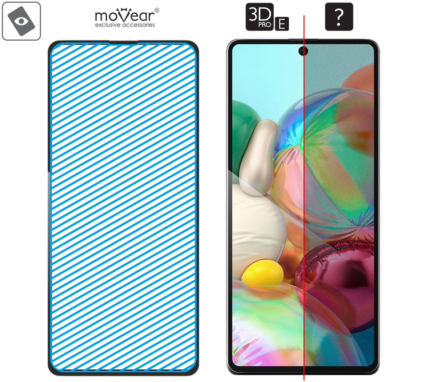 moVear GLASS mSHIELD 3D PRO-E do Samsung Galaxy A71 (6.7") (kompatybilne z etui)