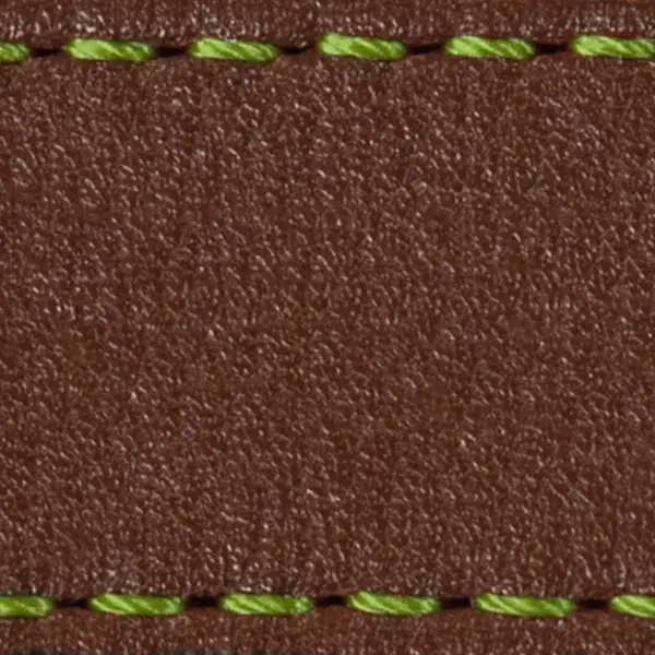 Pasek C1 23mm | Ciemnobrązowy / Limonkowa nić | Części skórzane bez klamry