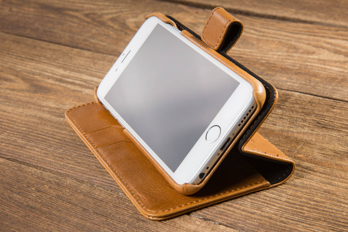 moVear multiCover W Skórzane Etui 3w1 do Apple iPhone 6 / 6s | Portfel, Wallet | Skóra Vintage | Jasnobrązowy