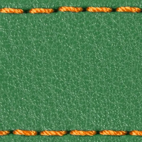 Pasek C1 23mm | Zielony / Pomarańczowa nić | Części skórzane bez klamry