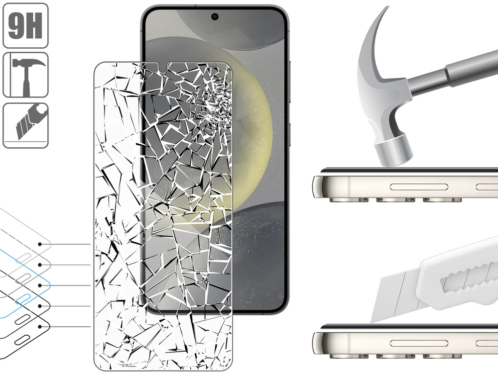 moVear mBOX GLASS mSHIELD 2.5D do Samsung Galaxy S25 / S24 (6.2") (łatwy montaż)