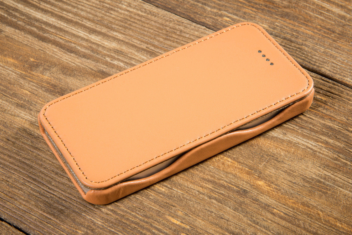 moVear flipSide C Skórzane Etui do Apple iPhone SE / 5s / 5 | Skóra Gładka | Cappuccino