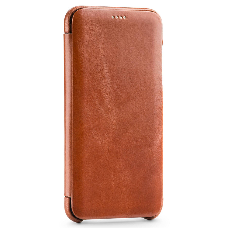 moVear flipSide S skórzane etui do Apple iPhone Xs MAX (6.5") | Skóra naturalna vintage (Brązowa)