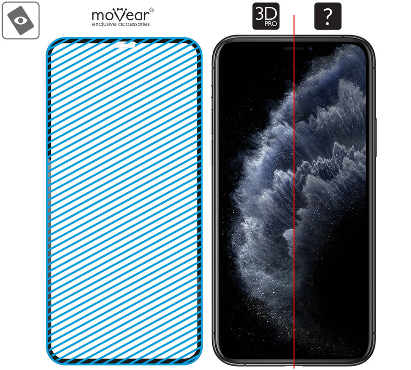 2 szt. | moVear GLASS mSHIELD 3D PRO do Apple iPhone 11 Pro / Xs / X (5.8") (na cały ekran)