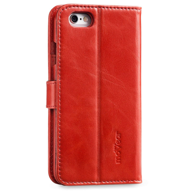 moVear multiCover W Skórzane Etui 3w1 do Apple iPhone 6 / 6s | Portfel, Wallet | Skóra Vintage | Czerwony