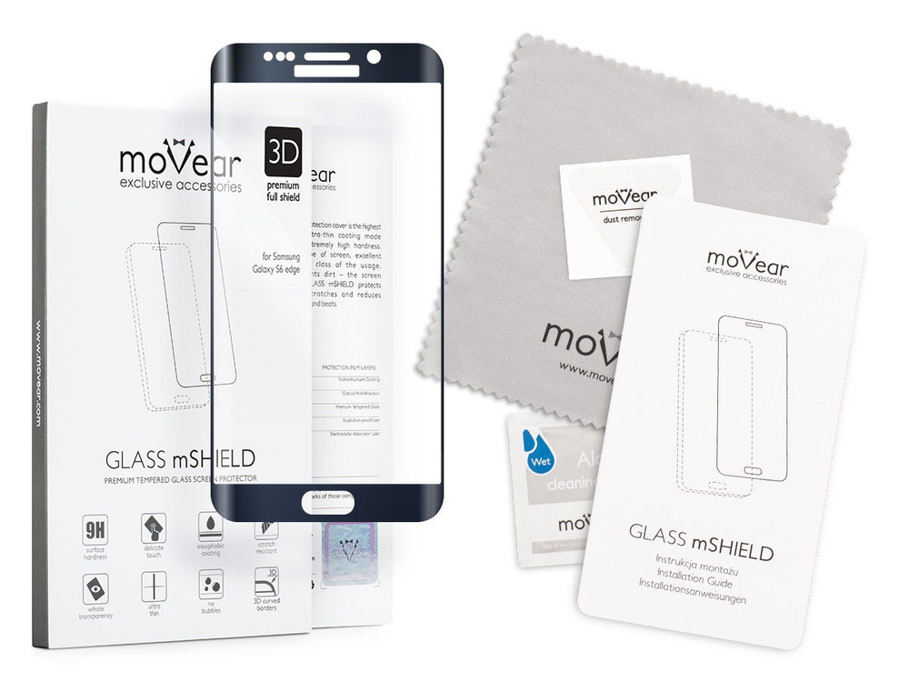moVear GLASS mSHIELD 3D na Samsung Galaxy S6 edge+ | Szkło Hartowane na Cały Ekran, 9H
