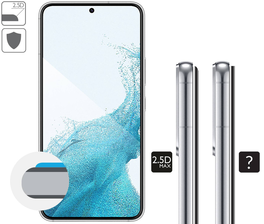 moVear GLASS mSHIELD 2.5D MAX do Samsung Galaxy S22 (6.1") (kompatybilne z etui)