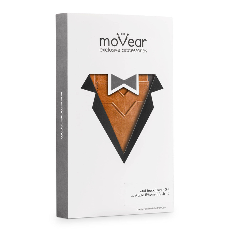moVear backCover S+ Skórzane Etui Plecki do Apple iPhone SE / 5s / 5 | Skóra Vintage | Jasnobrązowy