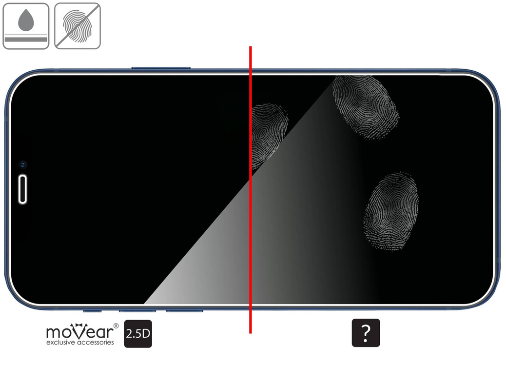 2 szt. | moVear GLASS mSHIELD 2.5D do Apple iPhone 12 Pro / 12 (6.1") (kompatybilne z etui)