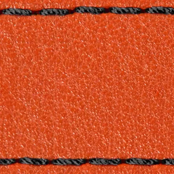 Pasek C1 22mm | Pomarańczowy / Czarna nić | Części skórzane bez klamry