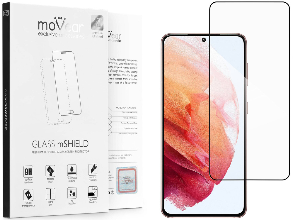 moVear GLASS mSHIELD 2.5D MAX do Samsung Galaxy S21 (6.2") (kompatybilne z etui)