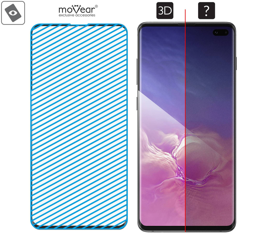 2 szt. | moVear GLASS mSHIELD 3D do Samsung Galaxy S10+ (Plus) (6.4") (na cały ekran)