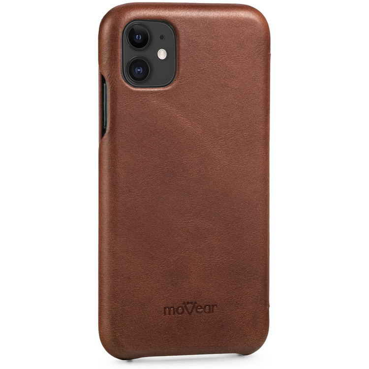 moVear flipSide S skórzane etui do Apple iPhone 11 (6.1") | Skóra naturalna olejowana (Ciemnobrązowa)