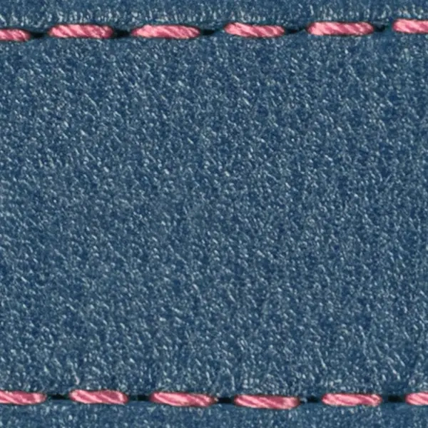 Pasek C1 22mm | Niebieski Jeans / Różowa nić | Części skórzane bez klamry