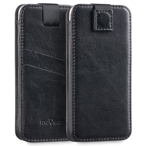 moVear pocketCase C+ skórzana wsuwka do Apple iPhone 16/15/14/13, 12/11 Pro, Xs/X | Skóra naturalna vintage (Czarna)