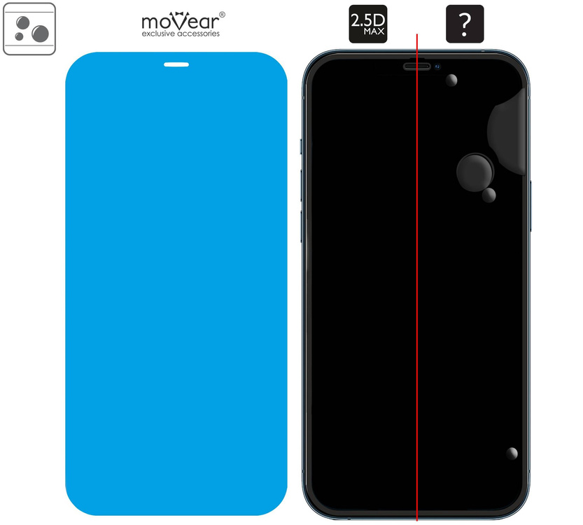 moVear GLASS mSHIELD 2.5D MAX MATT do Apple iPhone 12 Pro Max (6.7") (Antyrefleksyjne, kompatybilne z etui)